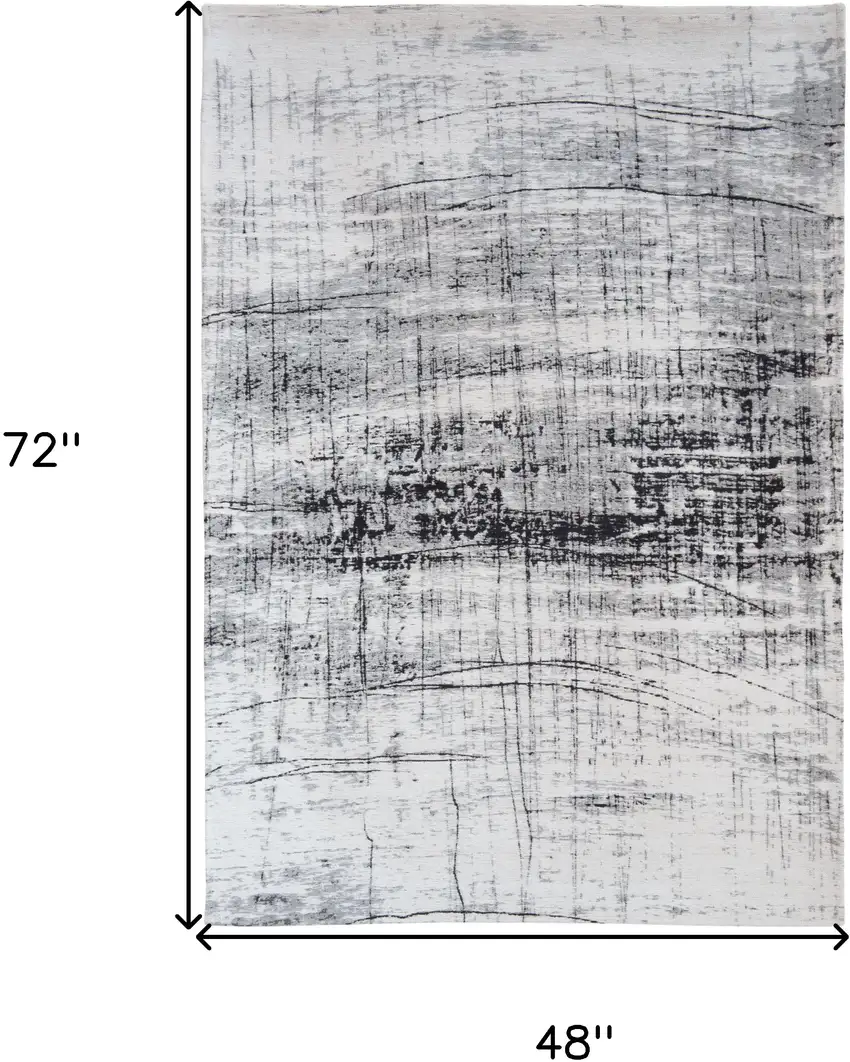 Black and White Abstract Non Skid Area Rug Photo 3