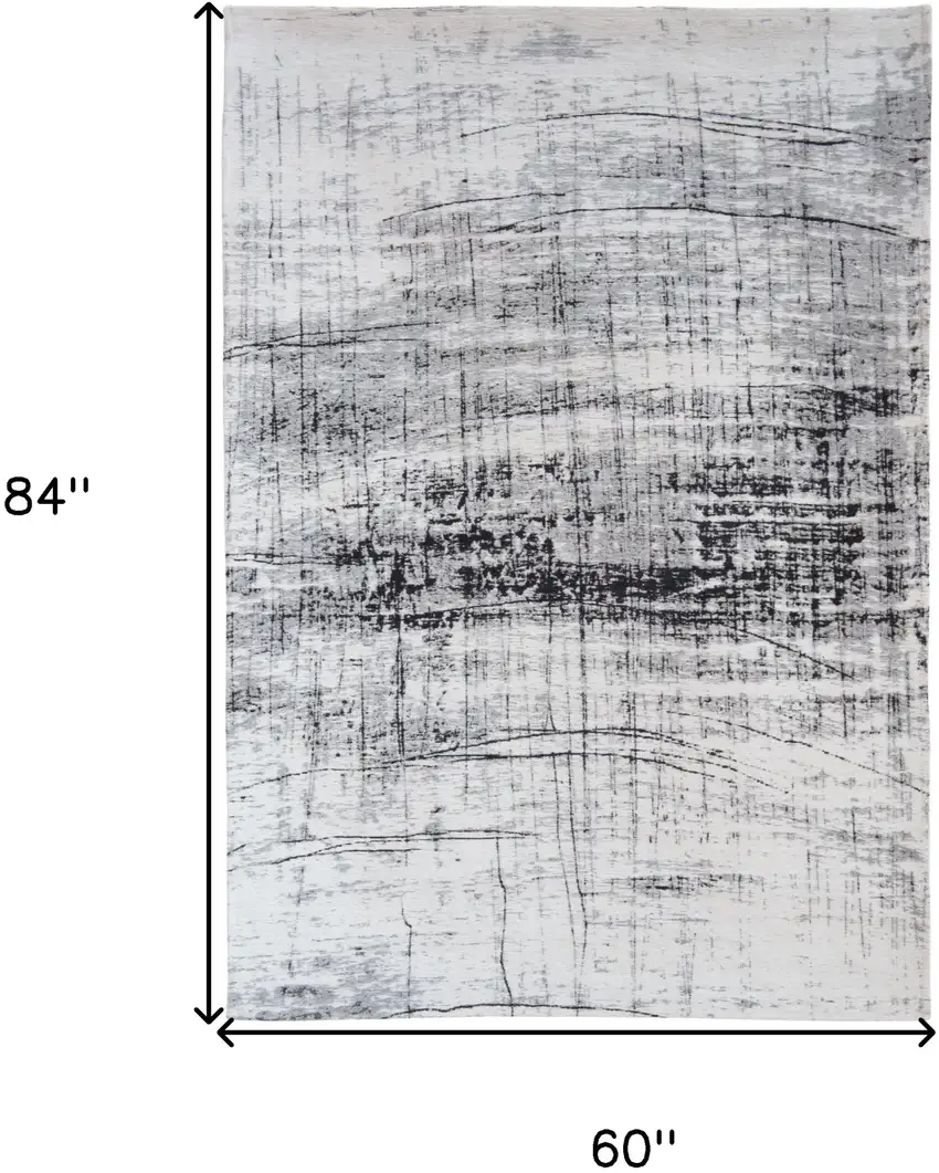 Black and White Abstract Non Skid Area Rug Photo 3