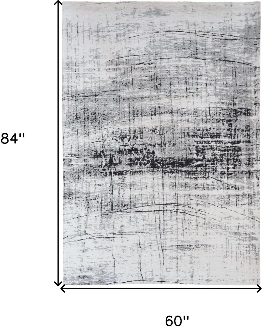 Black and White Abstract Non Skid Area Rug Photo 3