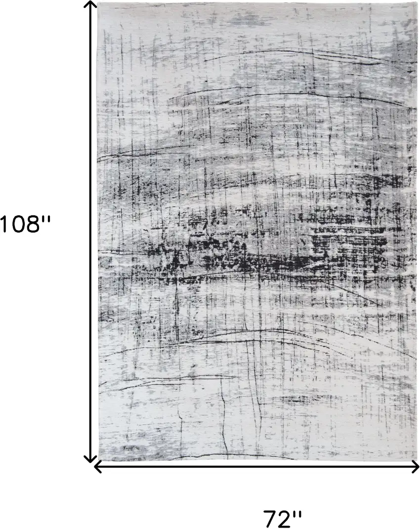 Black and White Abstract Non Skid Area Rug Photo 3