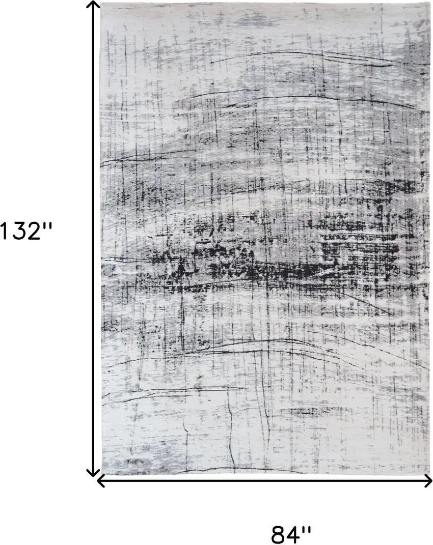 Black and White Abstract Non Skid Area Rug Photo 3