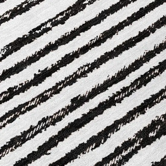 Black and White Abstract Washable Non Skid Indoor Outdoor Area Rug Photo 9