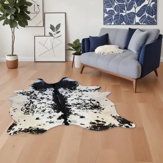 Black And White Cowhide Handmade Area Rug Photo 1