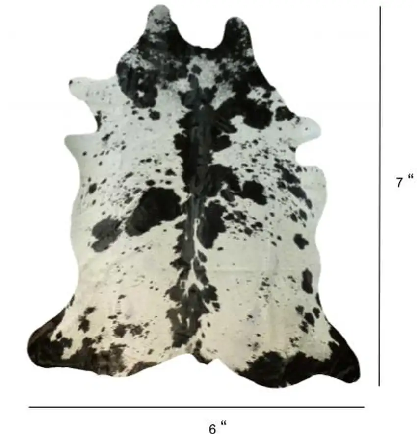 Black and White Brindled Cowhide Rug Photo 6