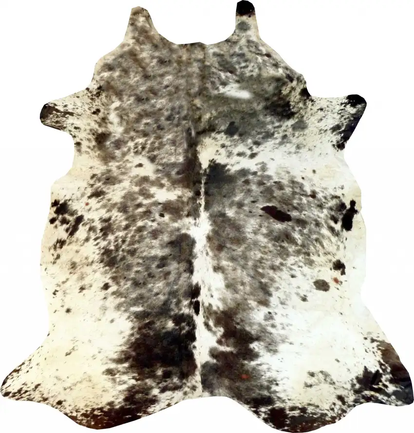 Black and White Brindled Cowhide Rug Photo 3