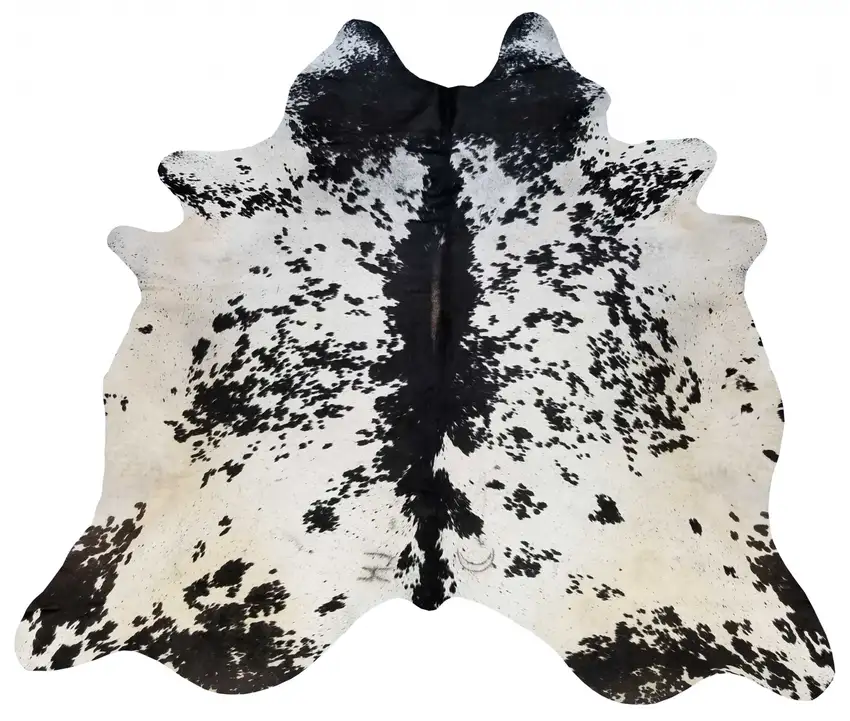 Black And White Cowhide Handmade Area Rug Photo 3