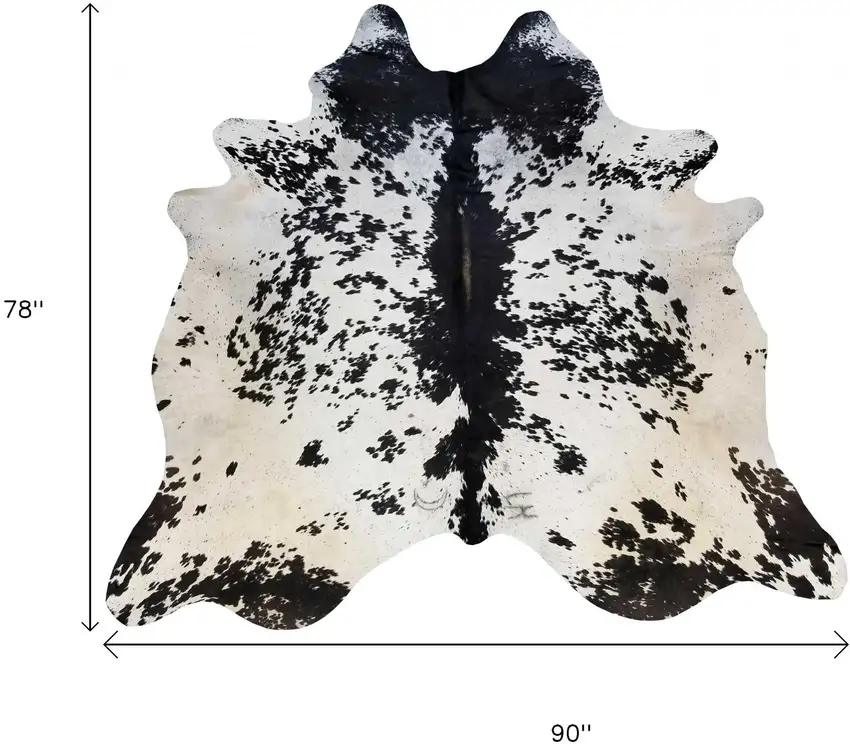 Black And White Cowhide Handmade Area Rug Photo 5