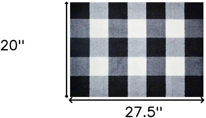 Black and White Buffalo Check Washable Floor Mat Photo 3