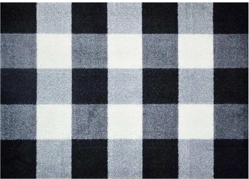 Black and White Buffalo Check Washable Floor Mat Photo 3