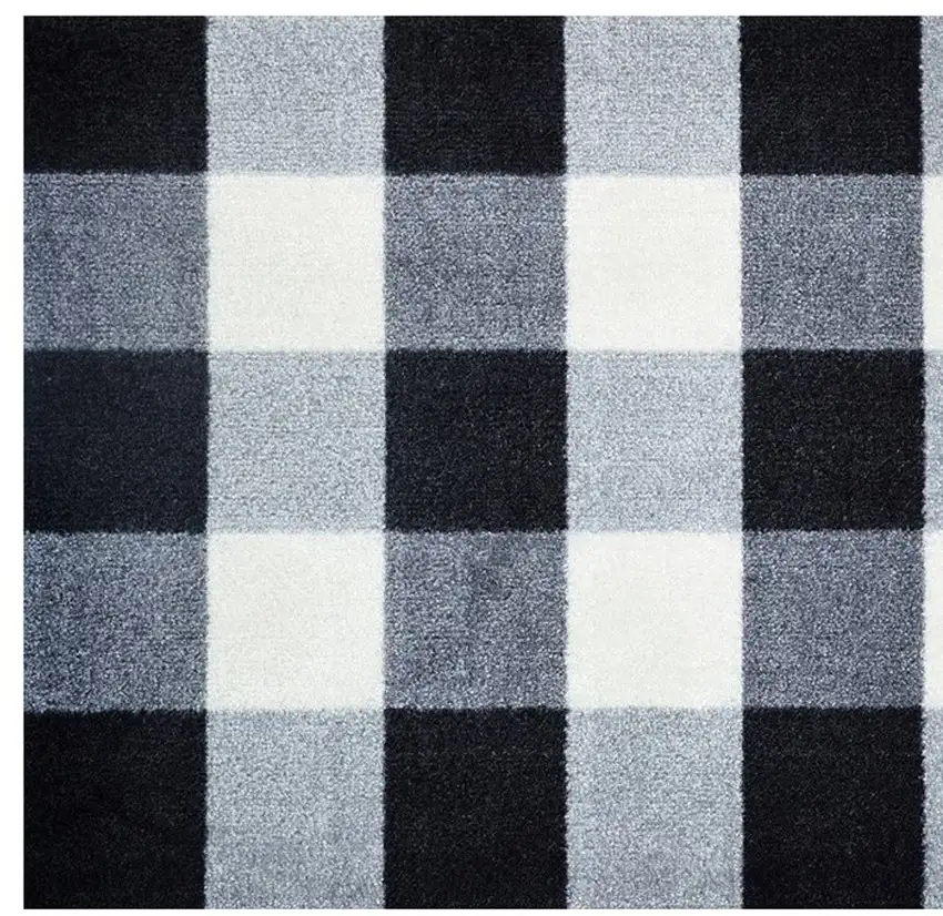 Black and White Buffalo Check Washable Floor Mat Photo 6