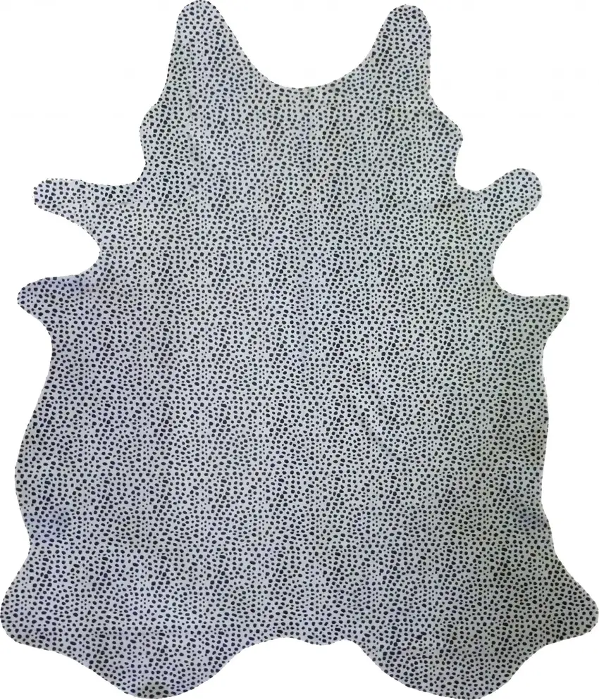 6 Ft Black And White Cheetah Stenciled Cowhide Rug Photo 4