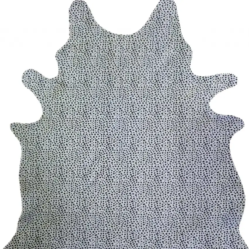 6 Ft Black And White Cheetah Stenciled Cowhide Rug Photo 3