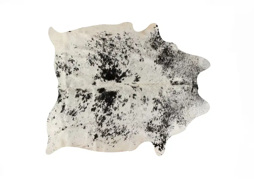 Black and White Cowhide Hand Knotted Area Rug Photo 1