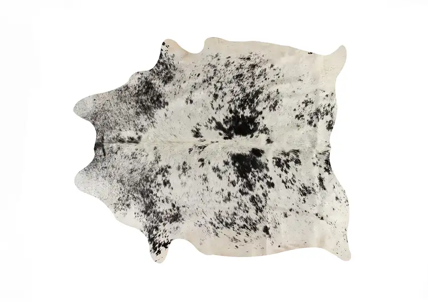 Black and White Cowhide Hand Knotted Area Rug Photo 3