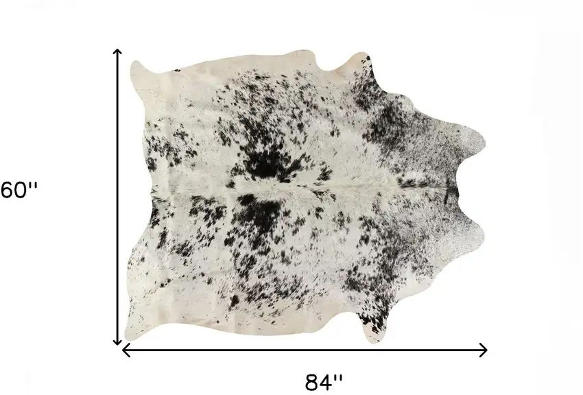 Black and White Cowhide Hand Knotted Area Rug Photo 5
