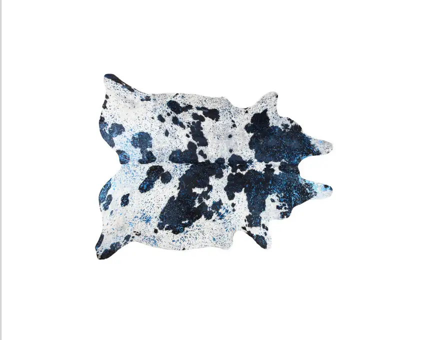 Black and White Cowhide Hand Knotted Area Rug Photo 3