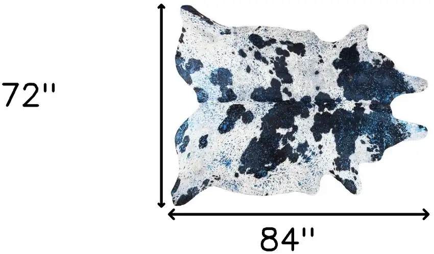 Black and White Cowhide Hand Knotted Area Rug Photo 6