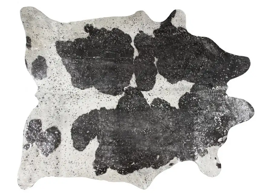Black and White Cowhide Hand Knotted Area Rug Photo 3