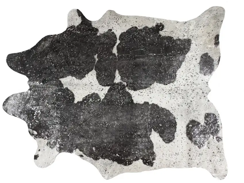 Black and White Cowhide Hand Knotted Area Rug Photo 1