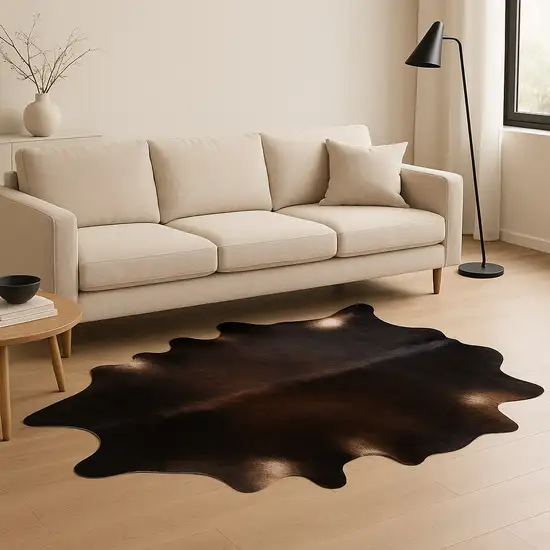 Black And White Cowhide Cowhide Print Area Rug Photo 1
