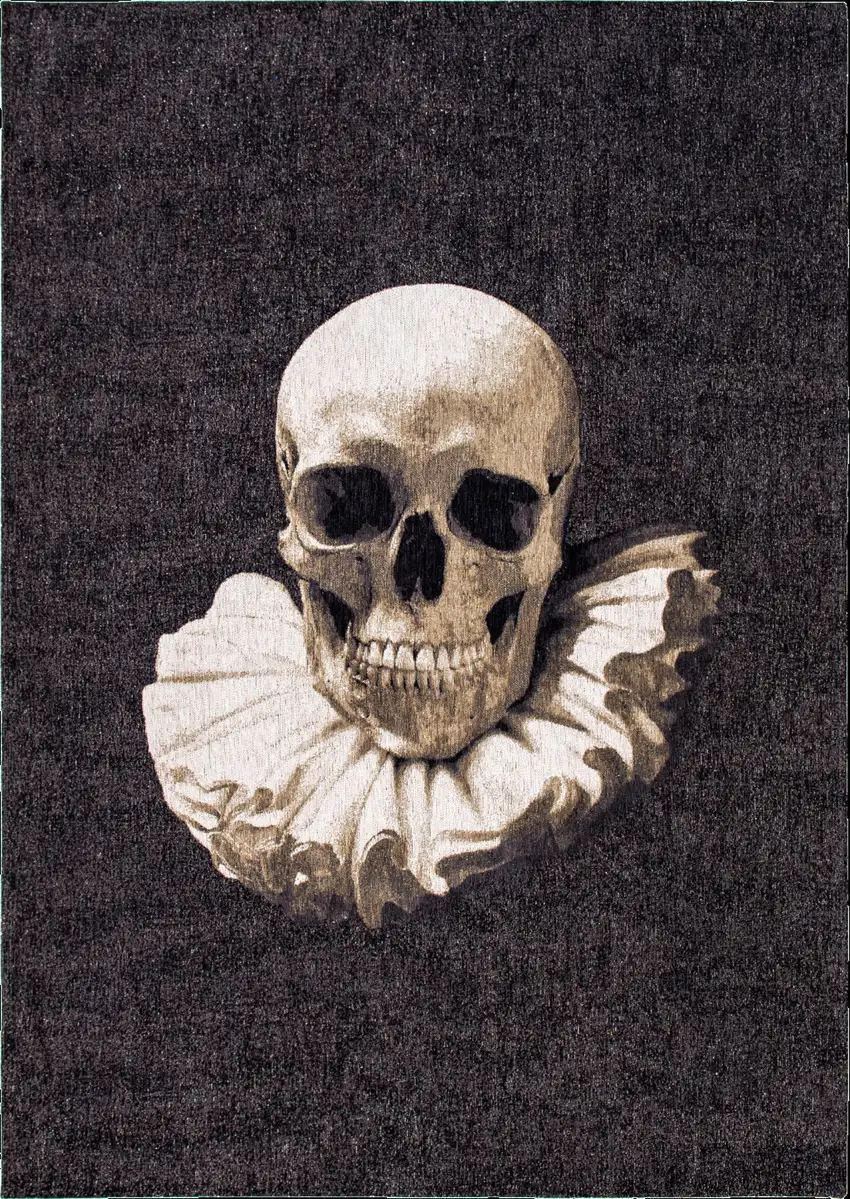 Black and White Funky Skull Non Skid Area Rug Photo 2