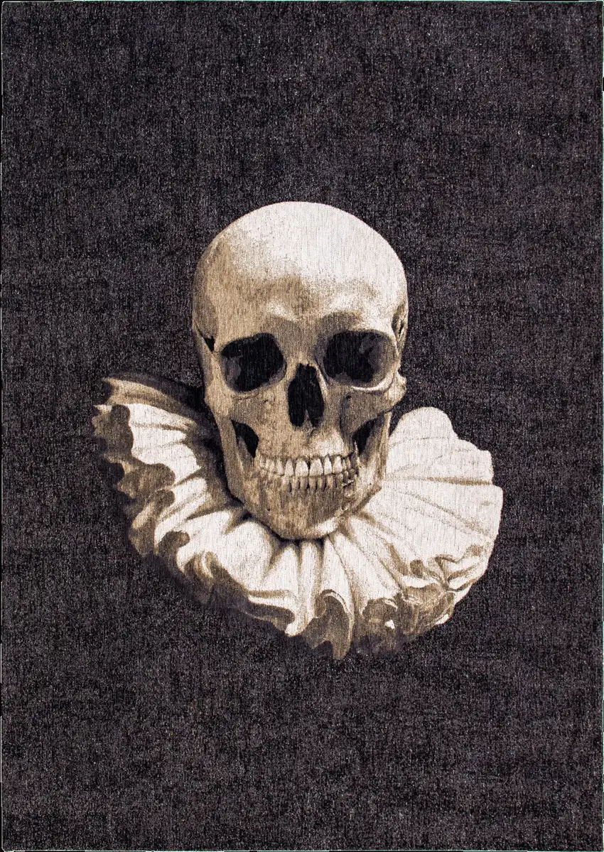Black and White Funky Skull Non Skid Area Rug Photo 5
