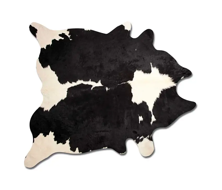 Black and White Genuine Cowhide Area Rug Photo 1