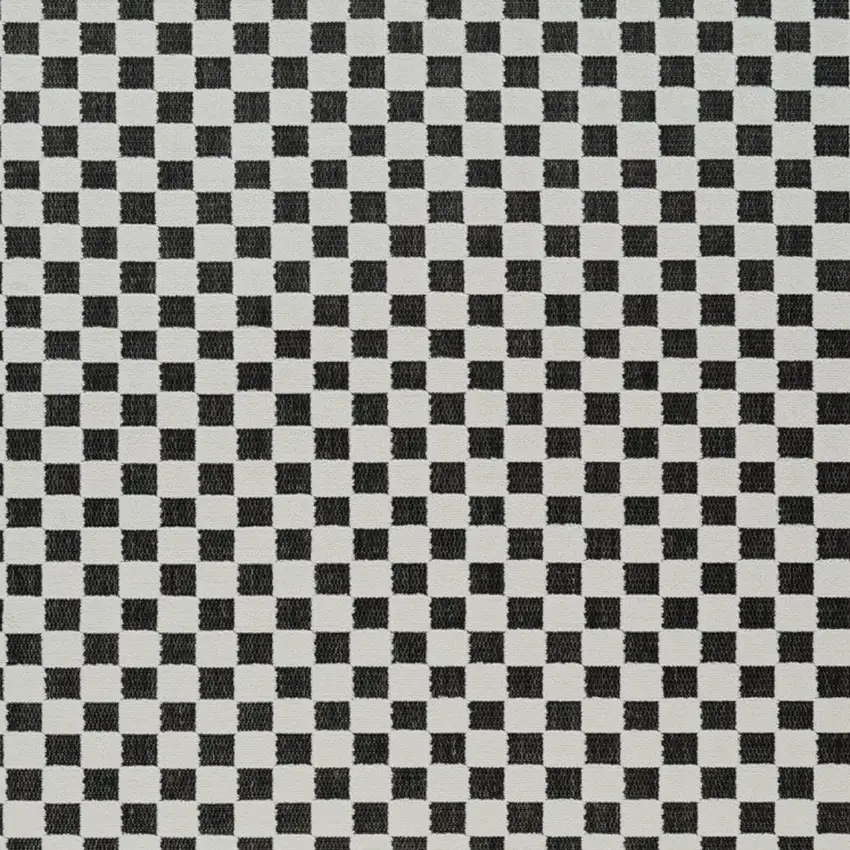 Black and White Geometric Distressed Indoor Outdoor Area Rug Photo 5