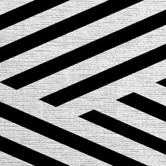Black and White Geometric Washable Non Skid Indoor Outdoor Area Rug Photo 5