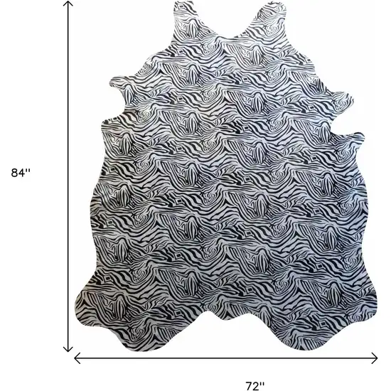 Black And White Cowhide Handmade Area Rug Photo 5