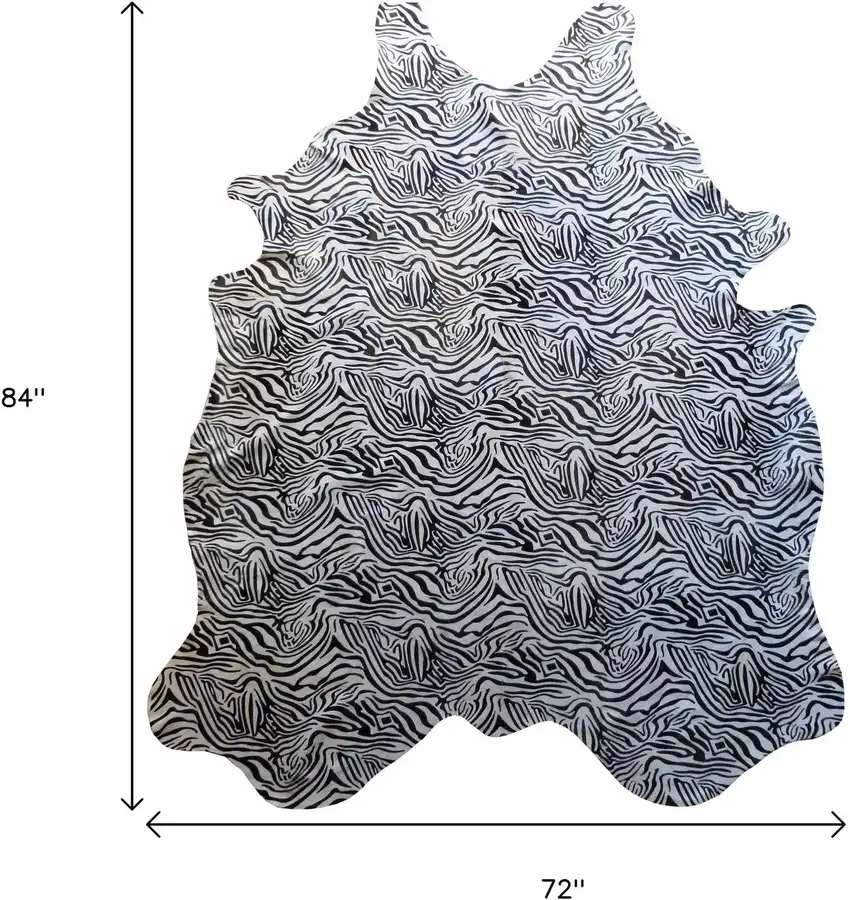 Black And White Cowhide Handmade Area Rug Photo 5