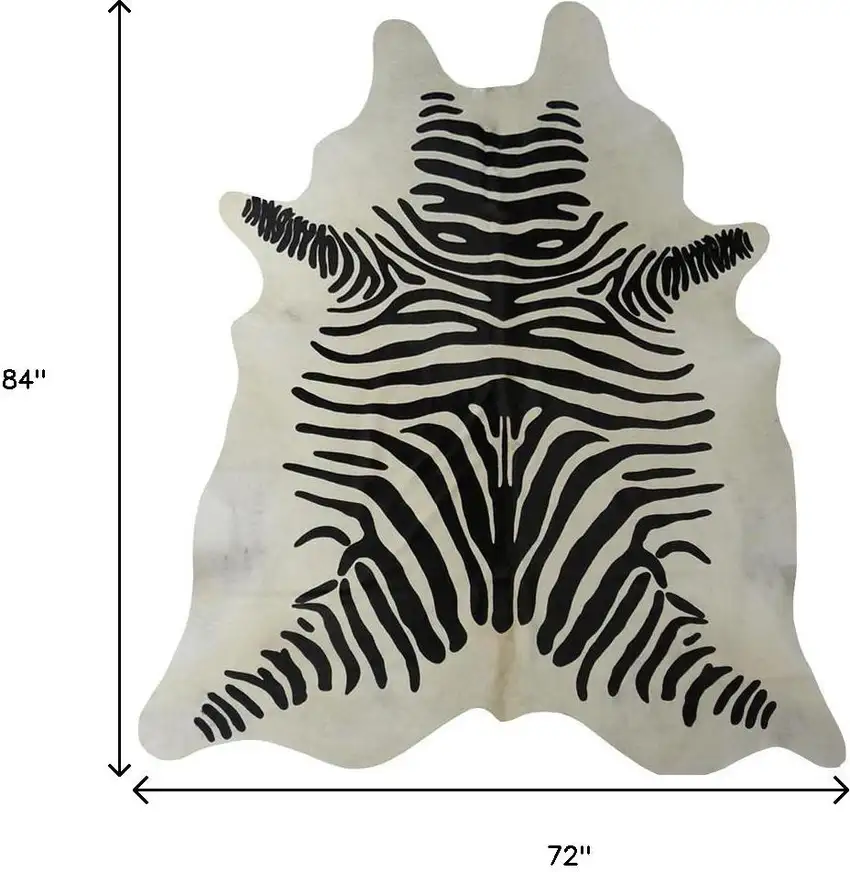 Black And White Cowhide Handmade Area Rug Photo 6