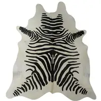 Photo of Black and White Stenciled Cowhide Rug