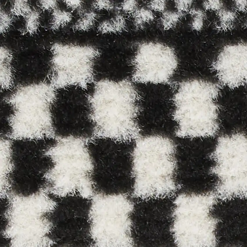 Black and White Striped Power Loom Area Rug Photo 1