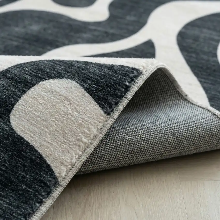 Black and White Zebra Print Area Rug Photo 3