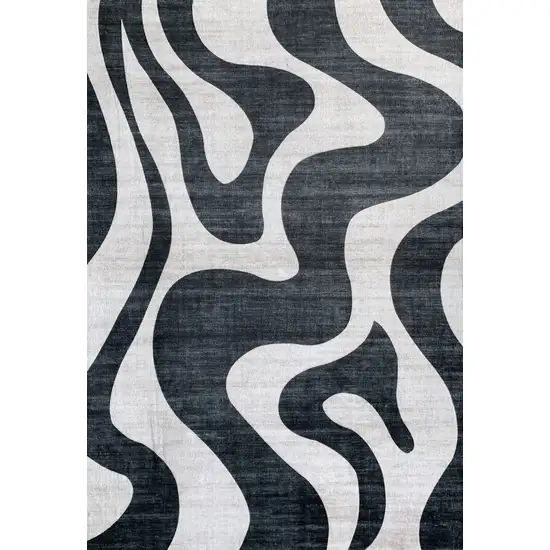 Black and White Zebra Print Area Rug Photo 2