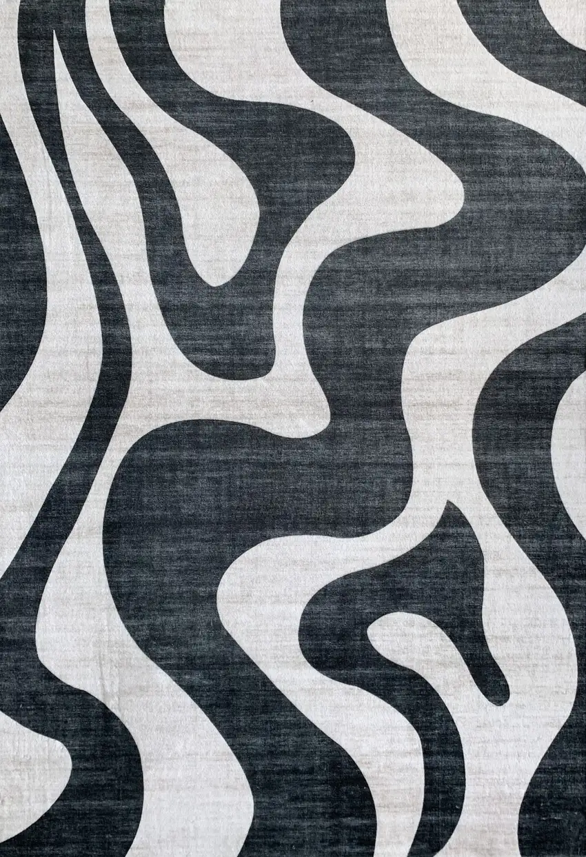 Black and White Zebra Print Area Rug Photo 2