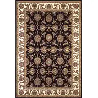 Photo of Black or Ivory Floral Bordered Area Rug