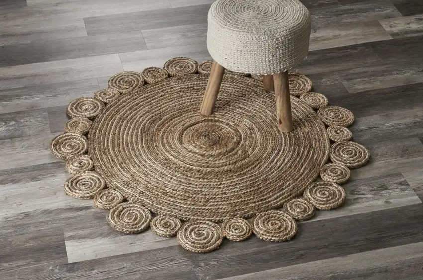 Bleached and Natural Spiral Boutique Jute Rug Photo 7