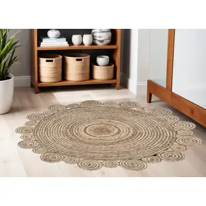 Photo of Bleached and Natural Spiral Boutique Jute Rug