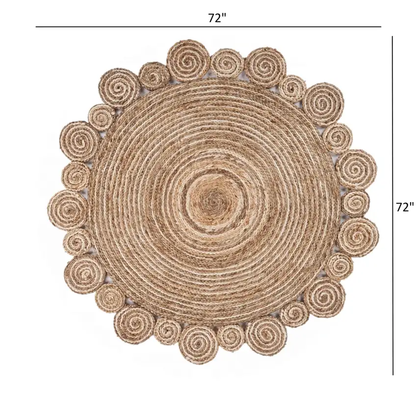 Bleached and Natural Spiral Boutique Jute Rug Photo 8