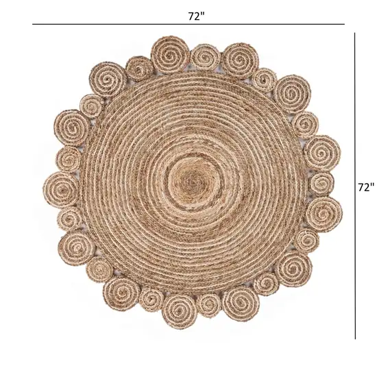 Bleached and Natural Spiral Boutique Jute Rug Photo 8