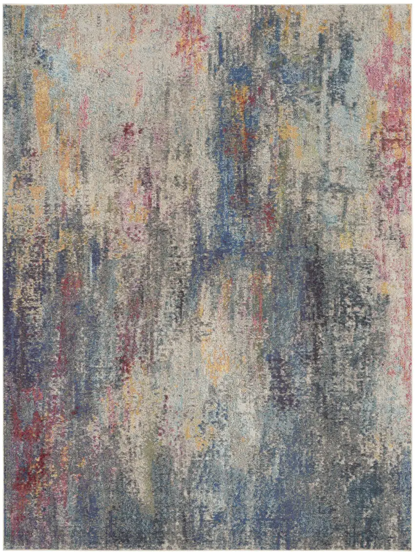 Blue Abstract Area Rug Photo 2