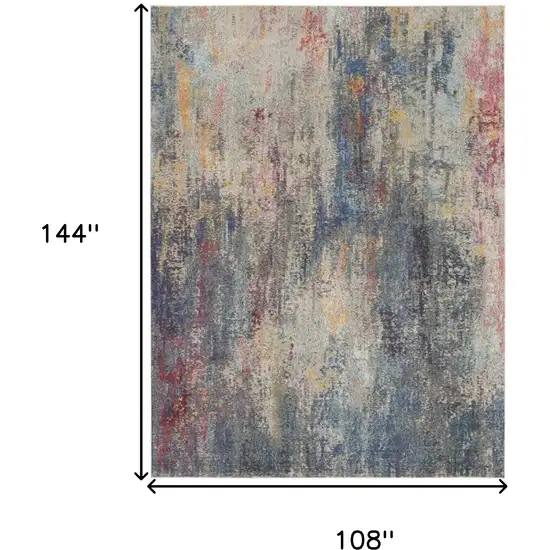 Blue Abstract Area Rug Photo 3