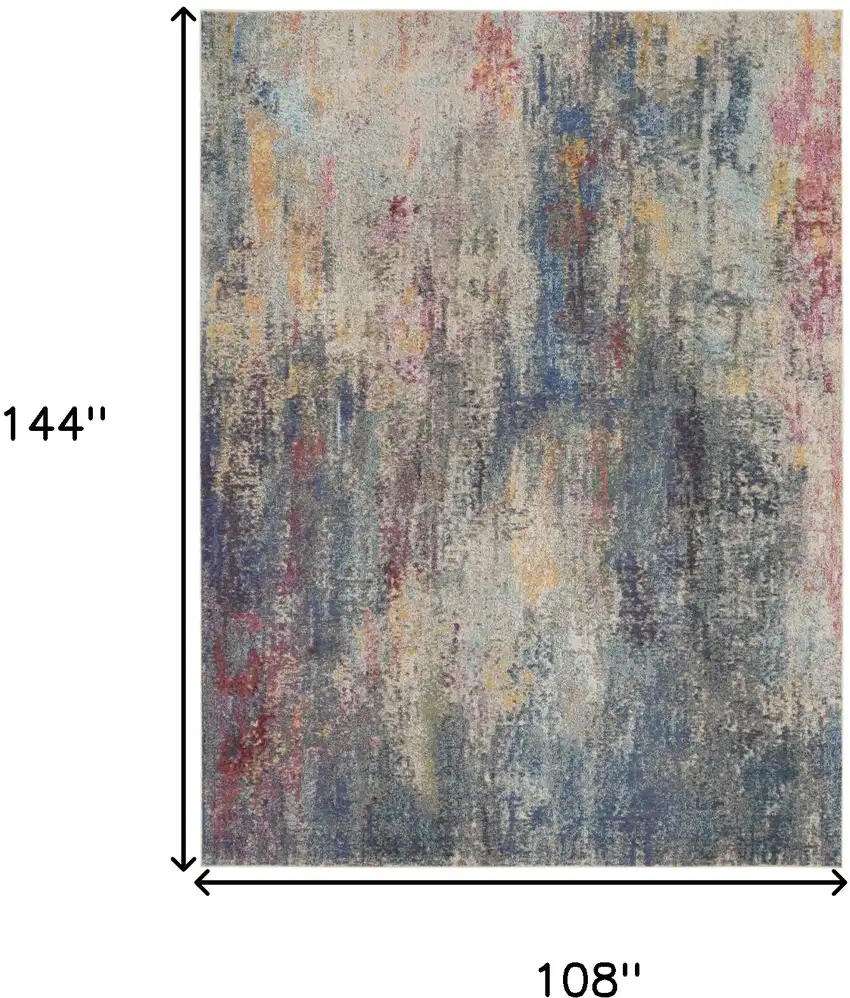 Blue Abstract Area Rug Photo 3