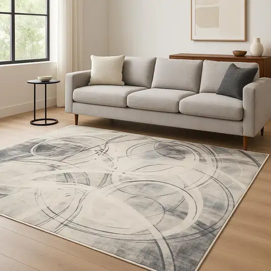 Blue Abstract Area Rug Photo 1