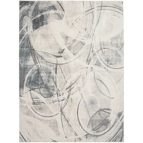 Blue Abstract Area Rug Photo 4