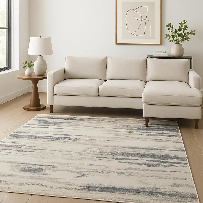 Blue Abstract Area Rug Photo 1