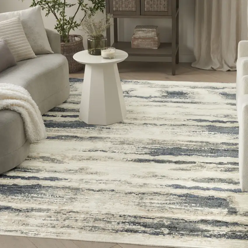 Blue Abstract Area Rug Photo 6