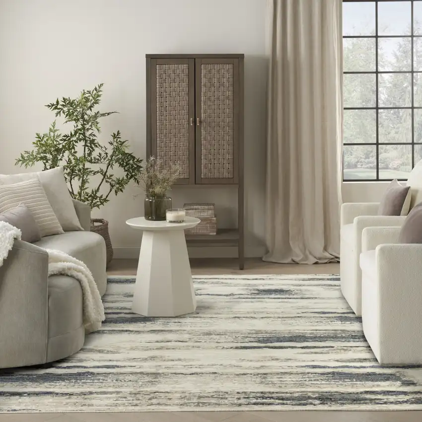 Blue Abstract Area Rug Photo 6